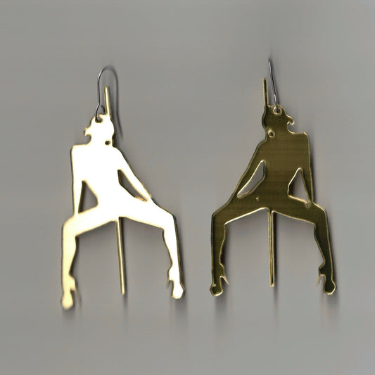 Gold Muse Silhouette Earrings – Modern Statement Jewelry