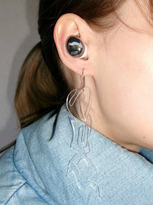 Clear Tribal Drop Statement Earrings